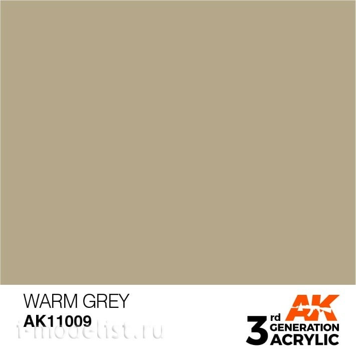AK11009 AK Interactive Краска акриловая 3rd Generation Warm Grey 17ml / Теплый серый