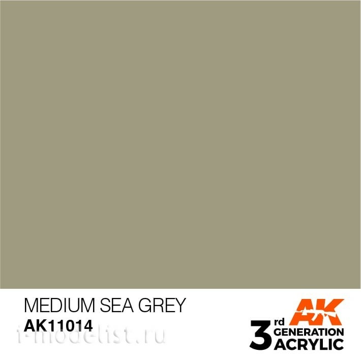AK11014 AK Interactive Краска акриловая 3rd Generation Medium Sea Grey 17ml / Морской серый