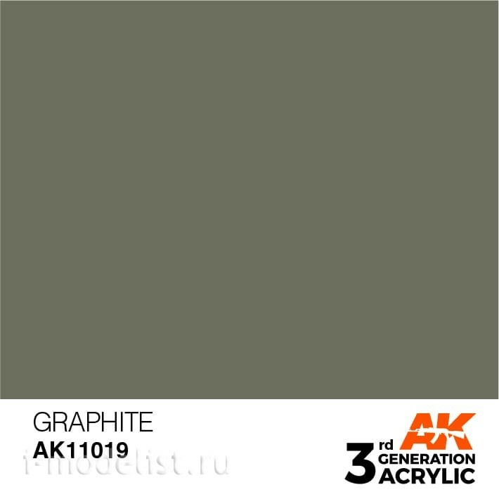 AK11019 AK Interactive Краска акриловая 3rd Generation Graphite 17ml / Графит