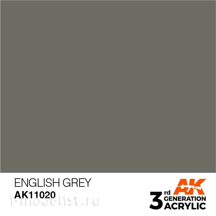 AK11020 AK Interactive Краска акриловая 3rd Generation English Grey 17ml / Английский серый