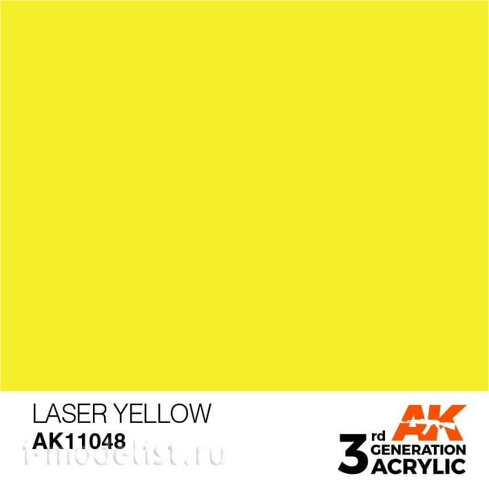 AK11048 AK Interactive Краска акриловая 3rd Generation Laser Yellow 17ml / Лазерный желтый
