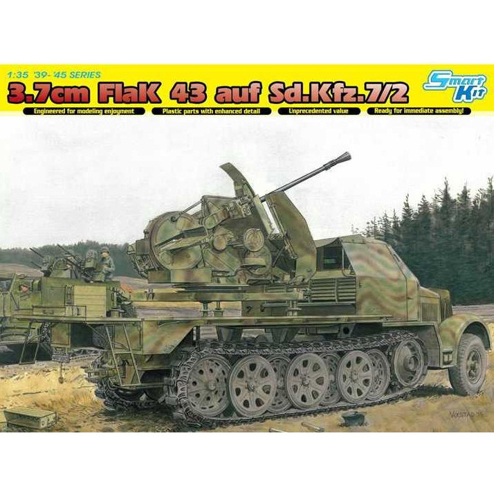6553 Dragon 1/35 Немецкий тягач 3.7 см FlaK 43 auf Sd.Kfz.7/2