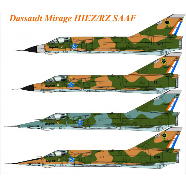 UR7280 UpRise 1/72 Декаль для Mirage IIIEZ/RZ SAAF