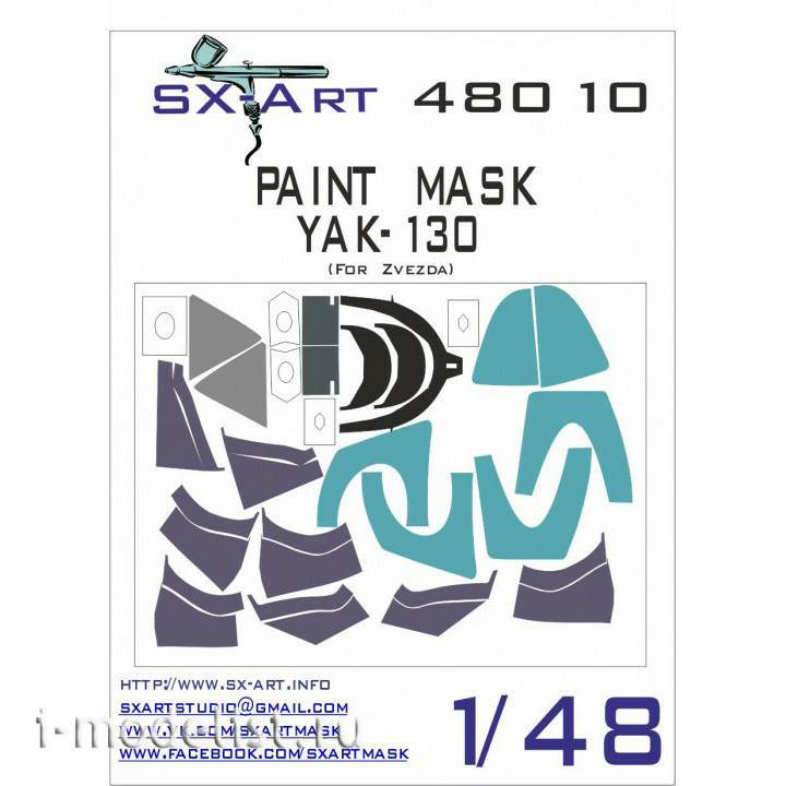 48010 SX-Art 1/48 Окрасочная маска Як-130 (для модели Звезда)