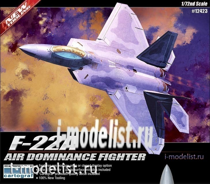 12423 Academy 1/72 F-22A Air Dominance Fighter