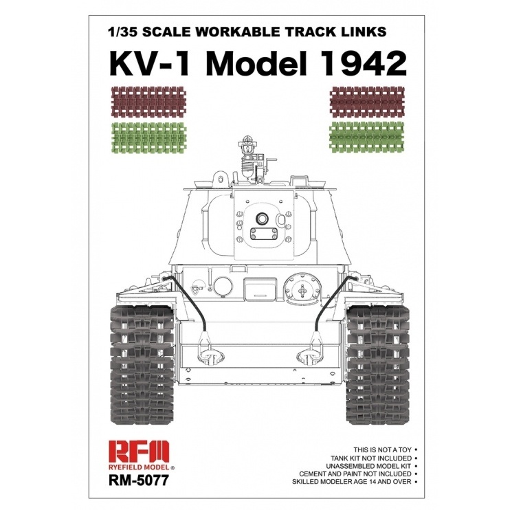 RM-5077 Rye Field Model 1/35 Детальные траки для танка KV-1 (пластик)