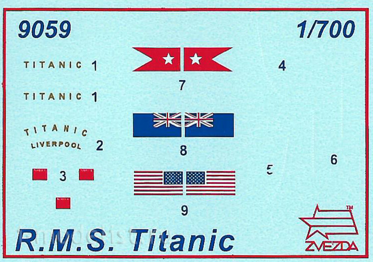 9059 Звезда 1/700 Пассажирский лайнер Титаник