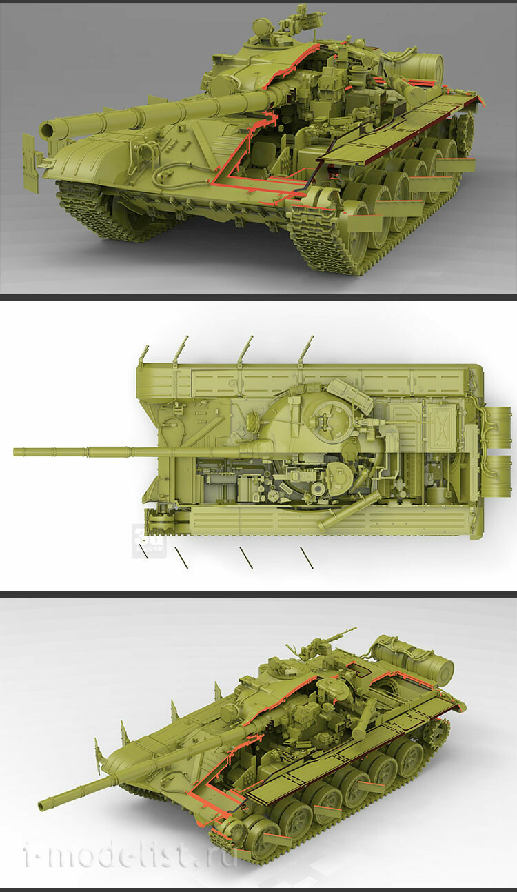 35A052 Amusing Hobby 1/35 Российский семьдесят второй танк с полным интерьером