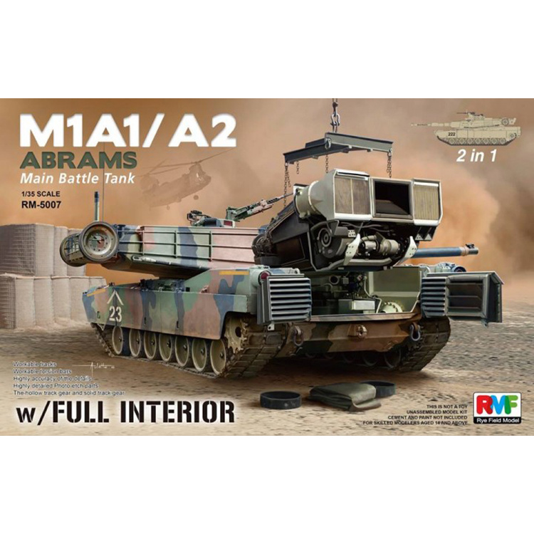 RM-5007 Rye Field Model 1/35 Американский танк M1A1/A2 Abrams с полным интерьером