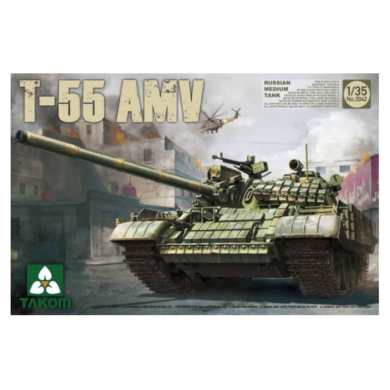 2042 Takom 1/35 Российский средний танк Т-55 АМВ
