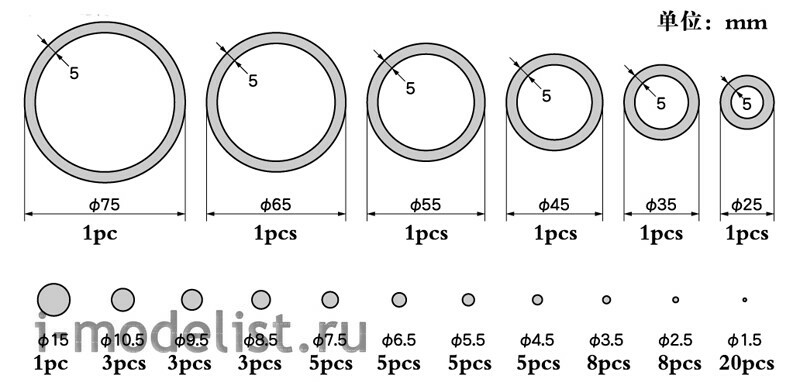 09948 Master Tools Набор пластиковых кружков и колец Plastic Circle Board C-set - 0.3mm .Plastic Circle Board Thickness:0.3mmLoop and disk , 17 kinds in total