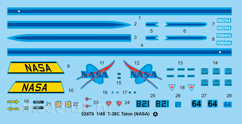 02878 Я-моделист клей жидкий плюс подарок Трубач 1/48 T-38C Talon (NASA)