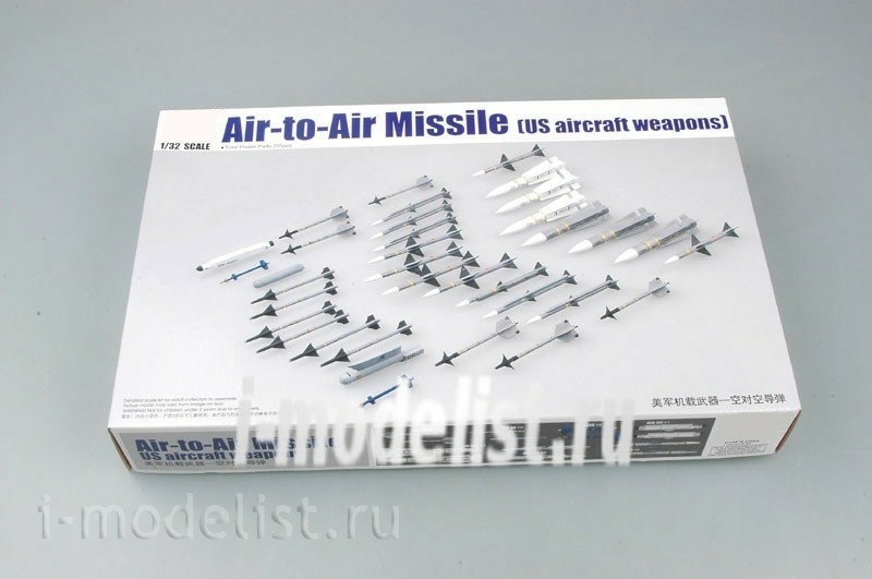 03303 Я-моделист клей жидкий плюс подарок Трубач 1/32 US aircraft weapon air-to-air missile