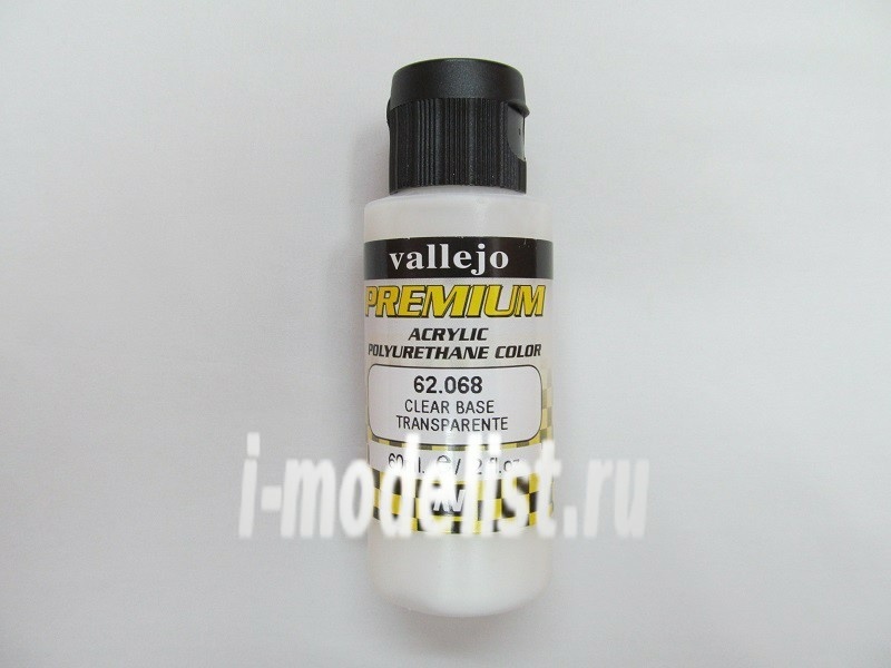 62068  Vallejo Premium Прозрачное связующее красок, 60мл.