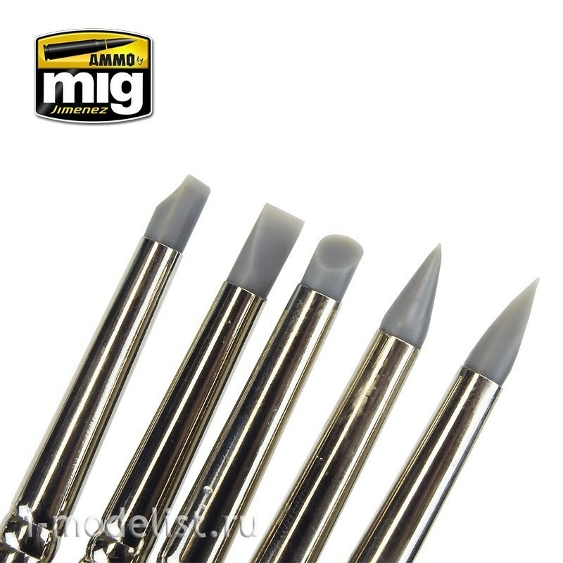 AMIG7606 Ammo Mig Силиконовые стеки набор RUBBER BRUSH SET