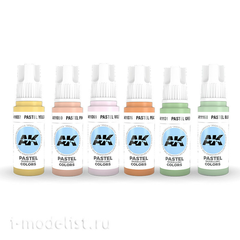 AK11607 AK Interactive Набор акриловых красок пастельных тонов (Pastel Colors Set)