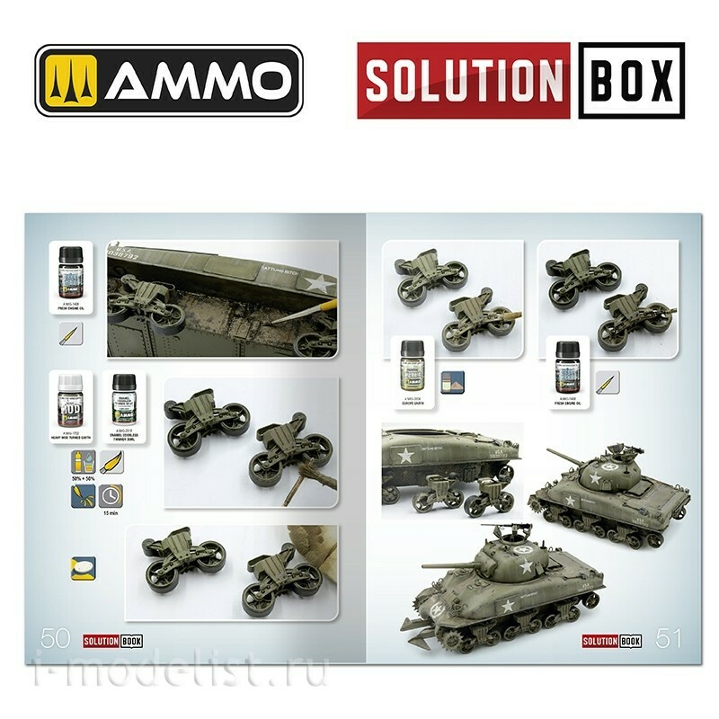 AMIG6528 Ammo Mig SOLUTION BOOK 22 - Как окрашивать технику ETO времен Второй мировой войны в США (многоязычная книга) / How to Paint WWII USA ETO Vehicles (Multilingual Book)