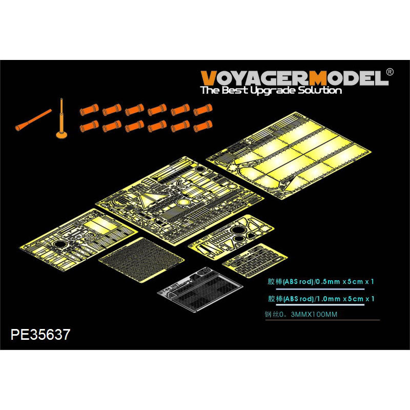 PE35637 Voyager Model 1/35 Фототравление для Современного российского танка тип 64А образца 1981 года выпуска (в комплекте дымоотводчик)