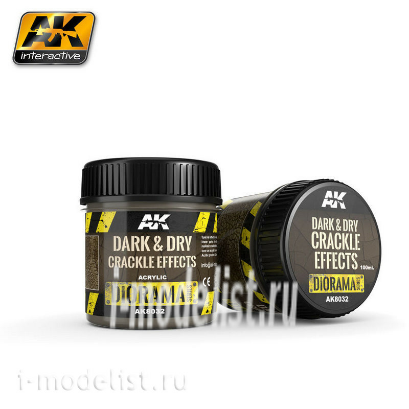 AK8032 AK Interactive Dark & Dry Crackle Effects 100ml (Эффект потрескавшейся земли, темная и сухая)