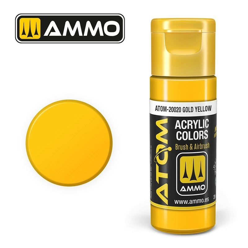 ATOM20020 Ammo Mig Акриловая краска ATOM COLOR Золотисто-желтый / Gold Yellow