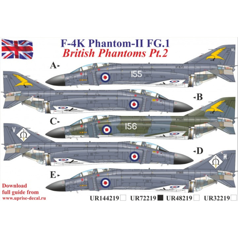 UR72219 UpRise 1/72 Декали для F-4K Phantom-II FG.1 British Phantoms Pt.2