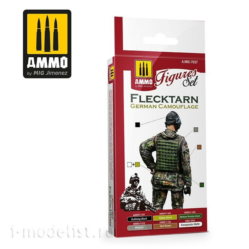 AMIG7037 Ammo Mig Набор цветов немецкого камуфляжа Flecktarn / Flecktarn German Camouflage Figures Set