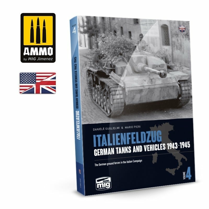 AMIG6267 Ammo Mig Книга ITALIENFELDZUG – Немецкие танки и машины 1943-1945 гг., том 4 / German Tanks and Vehicles 1943-1945 Vol. 4 (на английском языке)
