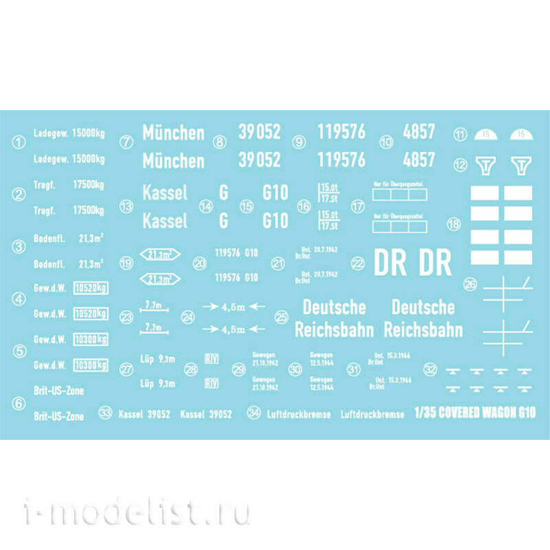 AK35502 AK Interactive 1/35 Немецкий железнодорожный крытый вагон Gedeckter Güterwagen G 10