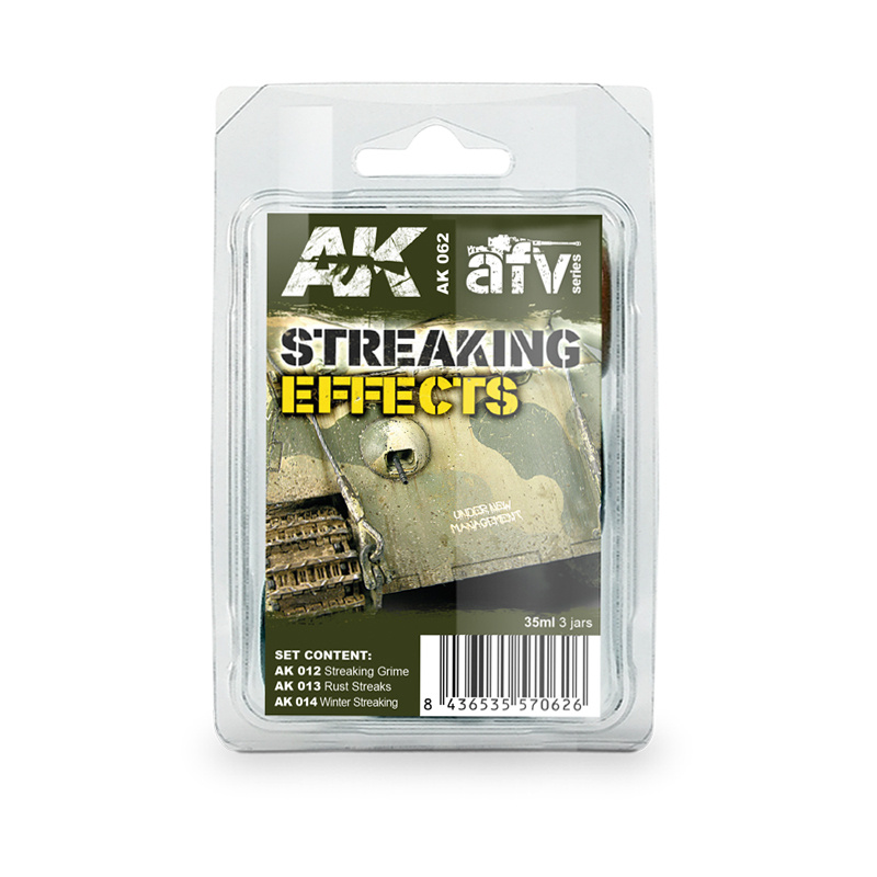 AK062 AK Interactive Набор для создания полос грязи / Streaking Effects Set