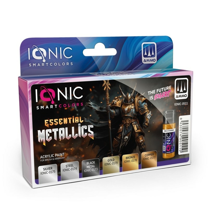 IONIC-0511 Ammo Mig Набор красок IONIC Необходимые металлики / Essential Metallics Set