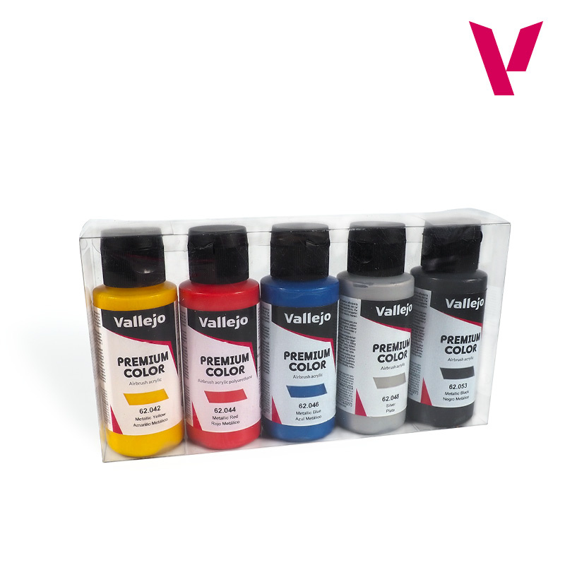 62103 Vallejo Набор красок Premium Color Металлические цвета / Metallic Colors