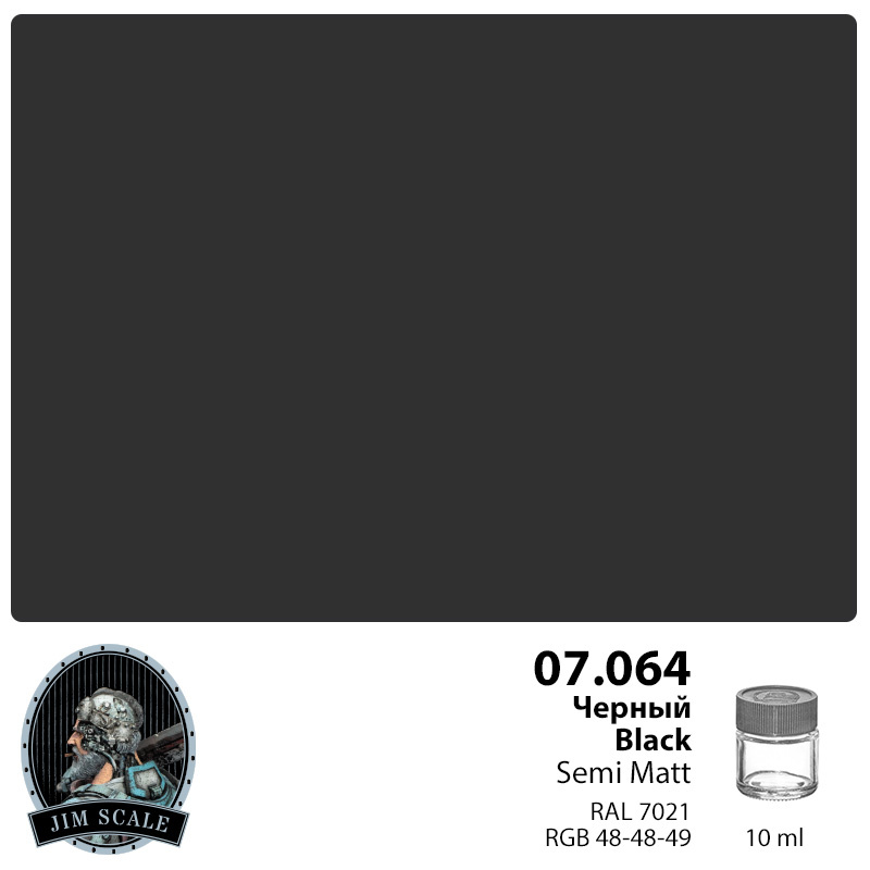 07.064 Jim Scale Краска спиртовая Черный Black semi-matt