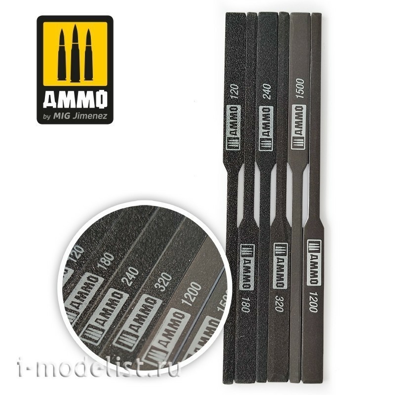 AMIG8567 Ammo Mig Набор конических шлифовальных пилок (6 шт) / TAPERED SANDING STIK