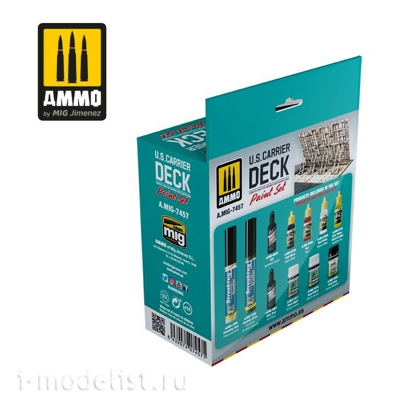 AMIG7457 Ammo Mig Набор для окраски палубы авианосца США / U.S. Carrier Deck Paint Set