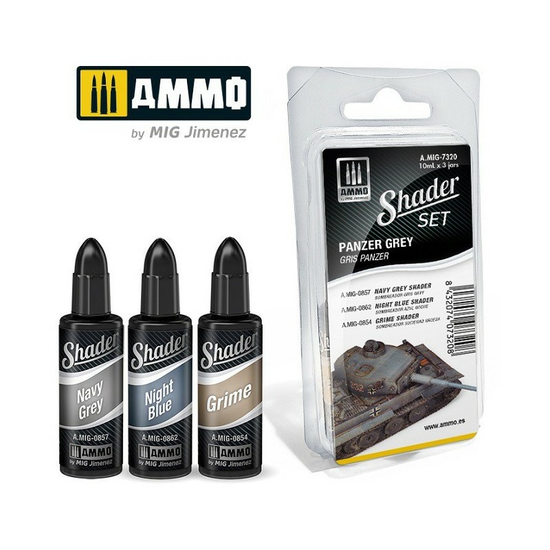 AMIG7320 Ammo Mig Набор красок SHADER Танковый серый