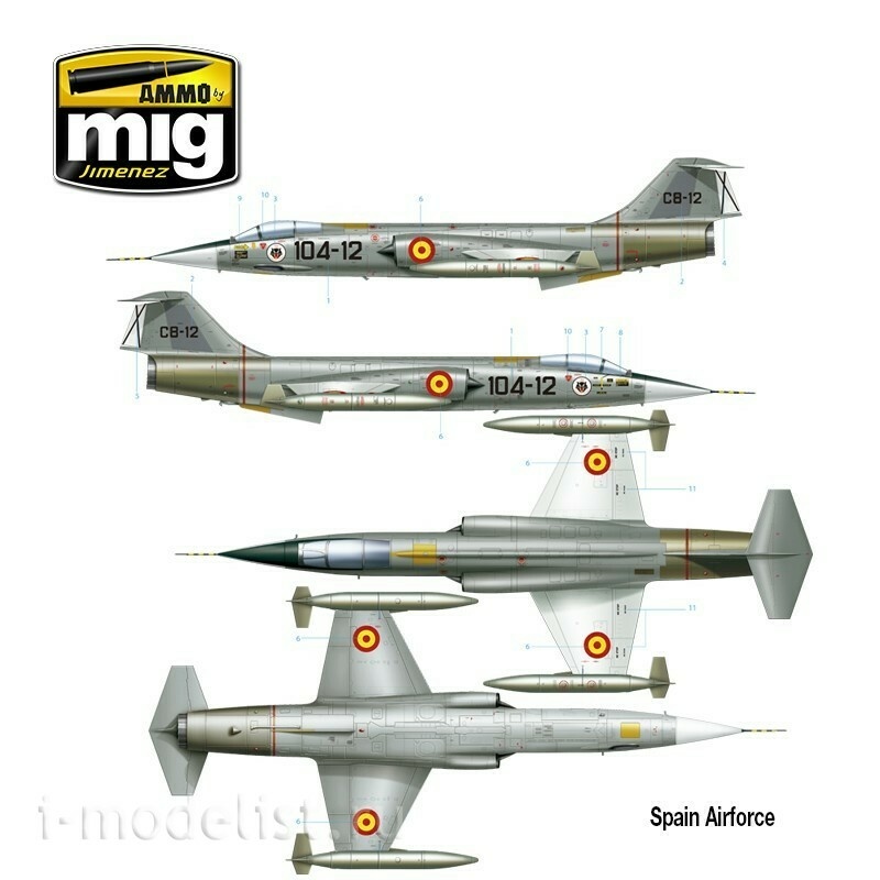 AMIG8504 Ammo Mig 1/48 Американский истребитель F-104G Starfighter - Испанская, канадская, итальянская, греческая, норвежская, турецкая версии