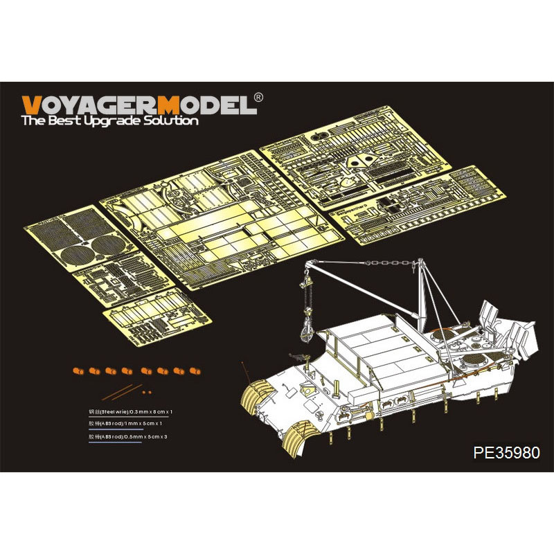 PE35980 Voyager Model 1/35 Фототравление для Bergepanther Ausf.A (Late type,Panther G tool holders) (Takom)