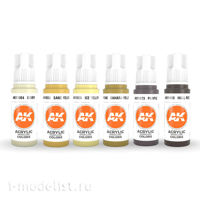 AK11606 AK Interactive Набор золотых акриловых красок NMM (Non Metallic Metal)