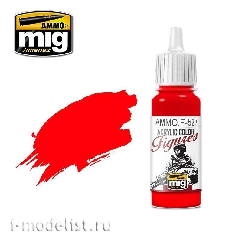 AMMOF527 Ammo Mig Акриловая краска PURE RED / ЧИСТЫЙ КРАСНЫЙ