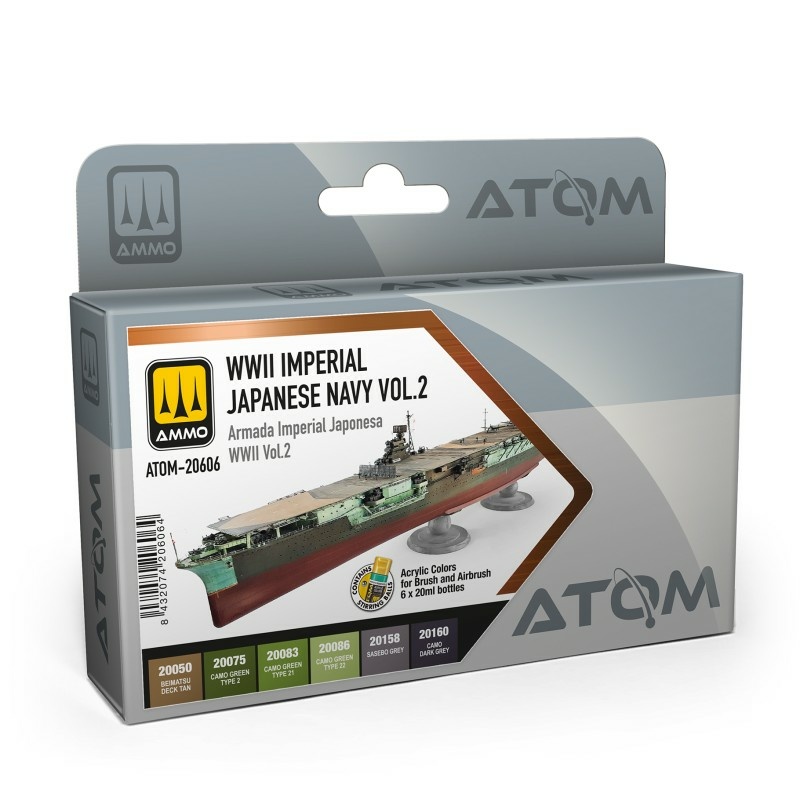 АТОМ-20606 Ammo Mig Набор красок ATOM Императорский флот Японии времен 2МВ, том 2 / WWII Imperial Japanese Navy Vol.2 Set