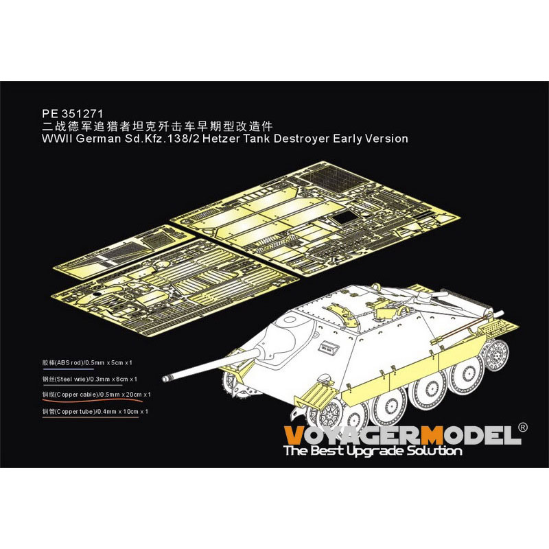 PE351271 Voyager Model 1/35 Фототравление для Sd.Kfz.138/2 Hetzer раннего (для TAKOM)
