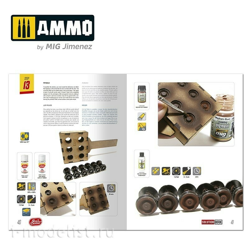 AMMOR1301 Ammo Mig Книга AMMO RAIL CENTER SOLUTION BOOK 02 - Как применять везеринг на америкнских поездах / How to Weather American Trains 
