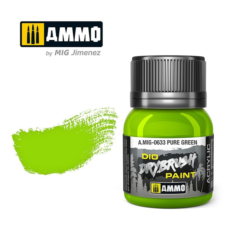AMIG0633 Ammo Mig Краска для техники сухой кисти DRYBRUSH Чистый зелёный