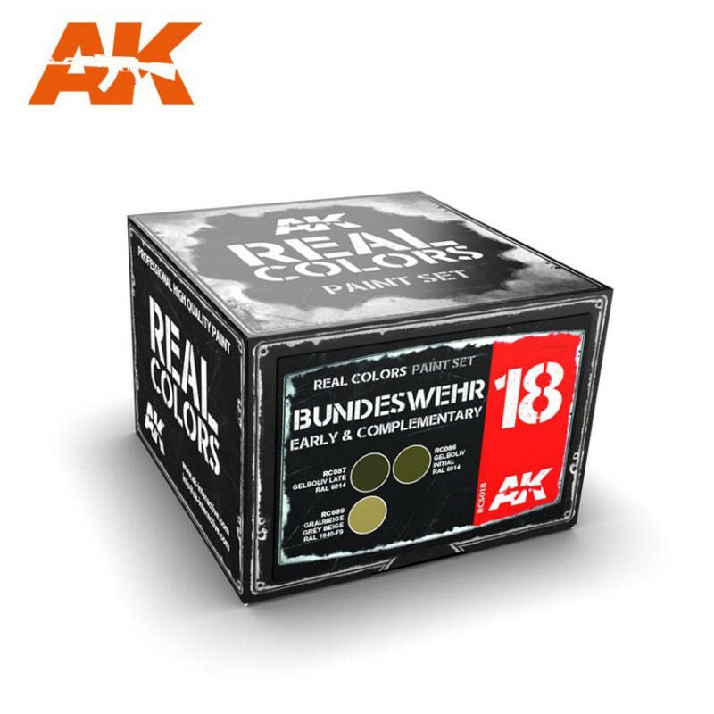RCS018 AK Interactive Набор акриловых красок Real Colors цвета Бундесвера Раннего периода / Bundeswehr Early/Complementar