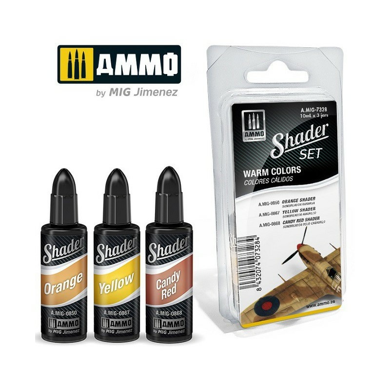 AMIG7328 Ammo Mig Набор красок SHADER Тёплые цвета