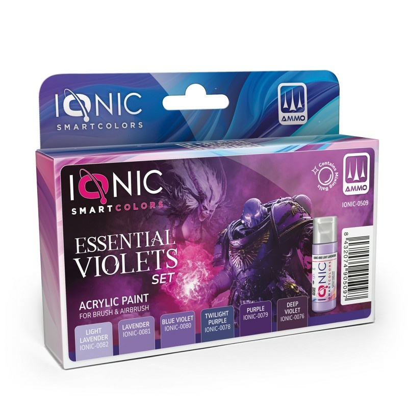 IONIC-0509 Ammo Mig Набор необходимых фиолетовых тонов / IONIC Essential Violets Set