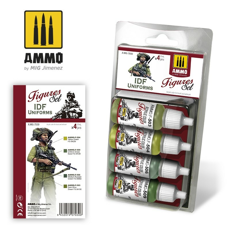 AMIG7030 Ammo Mig Набор акриловых красок Военная форма армии Израиля / IDF Uniforms Figures Set