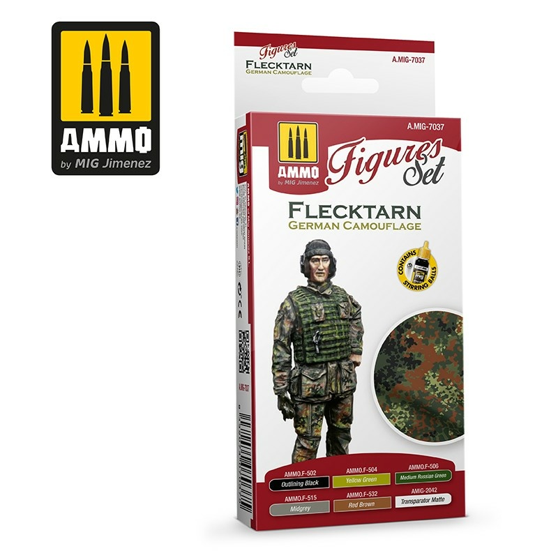 AMIG7037 Ammo Mig Набор цветов немецкого камуфляжа Flecktarn / Flecktarn German Camouflage Figures Set