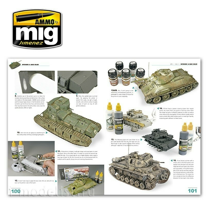 AMIG6151 Ammo Mig Журнал ENCYCLOPEDIA OF ARMOUR MODELLING TECHNIQUES - Том 2. Интерьер и базовый цвет / Vol. 2 Interiors & Base Color