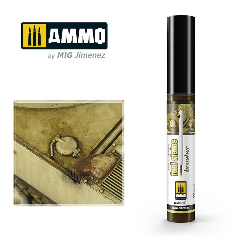 AMIG1801 Ammo Mig Кисть для нанесения эффектов - Пятна от топлива / EFFECTS BRUSHER - Fuel Stains